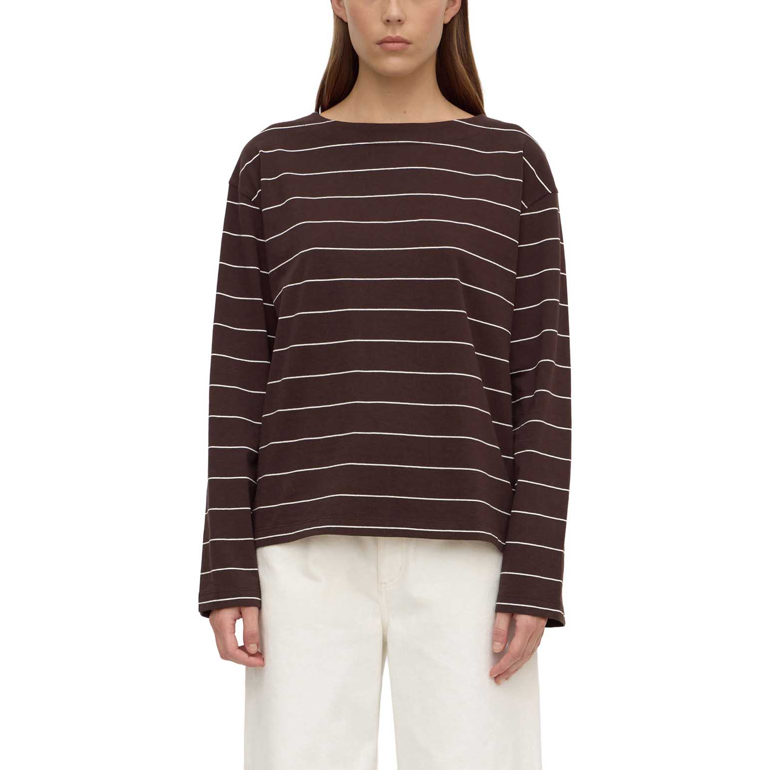 Assembly Label Scout Long Sleeve Tee Ganache Cream Stripe